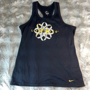 Nike Black Racerback Tank with Yellow & White Graphic-0445